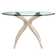 Adwoa Round Glass Top Solid Wood Base Dining Table