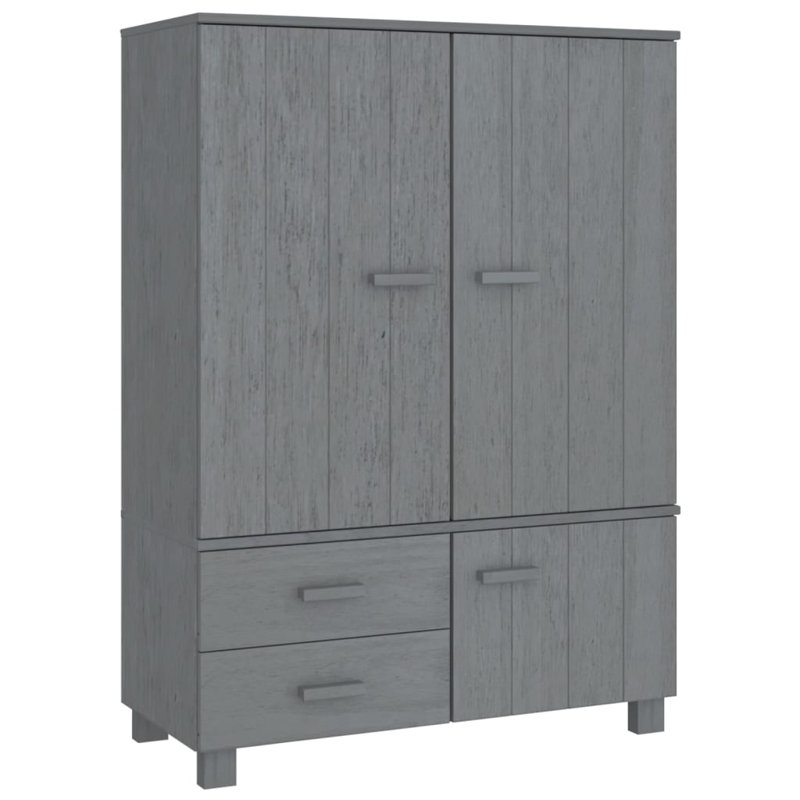 Armoire garde-robe pour armoire garde-robe en bois de pin massif Hamar, Blanc