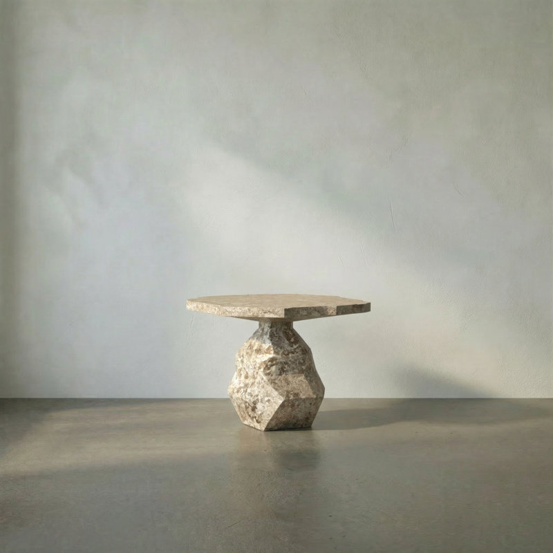 Rind Marble Top Single Coffee Table, White