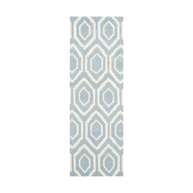 Deedie Hand Tufted Wool Geometric Rug, Runner 2'3" x 9'