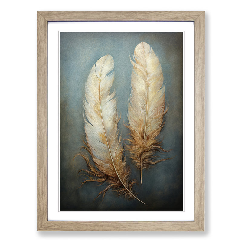 Feather Symbolism - Framed Print, Oak, 64cm H x 46cm W x 2cm D