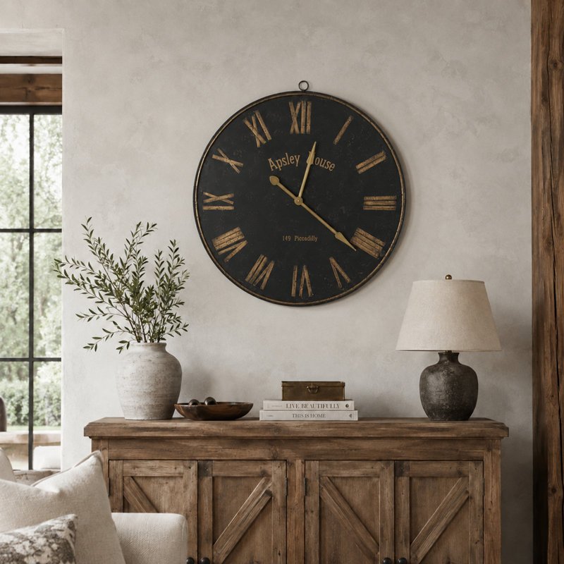 Très grande horloge murale en métal Apsley House