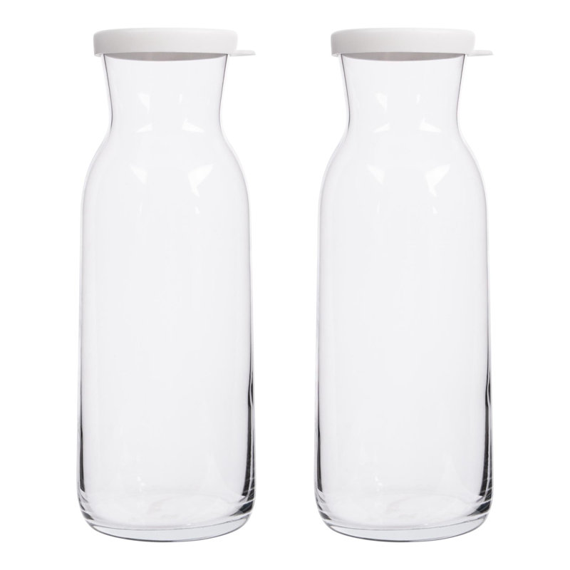 LAV Fonte Glass Carafes with White Lid