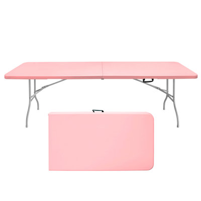 Table de camping pliante rose 8 pi