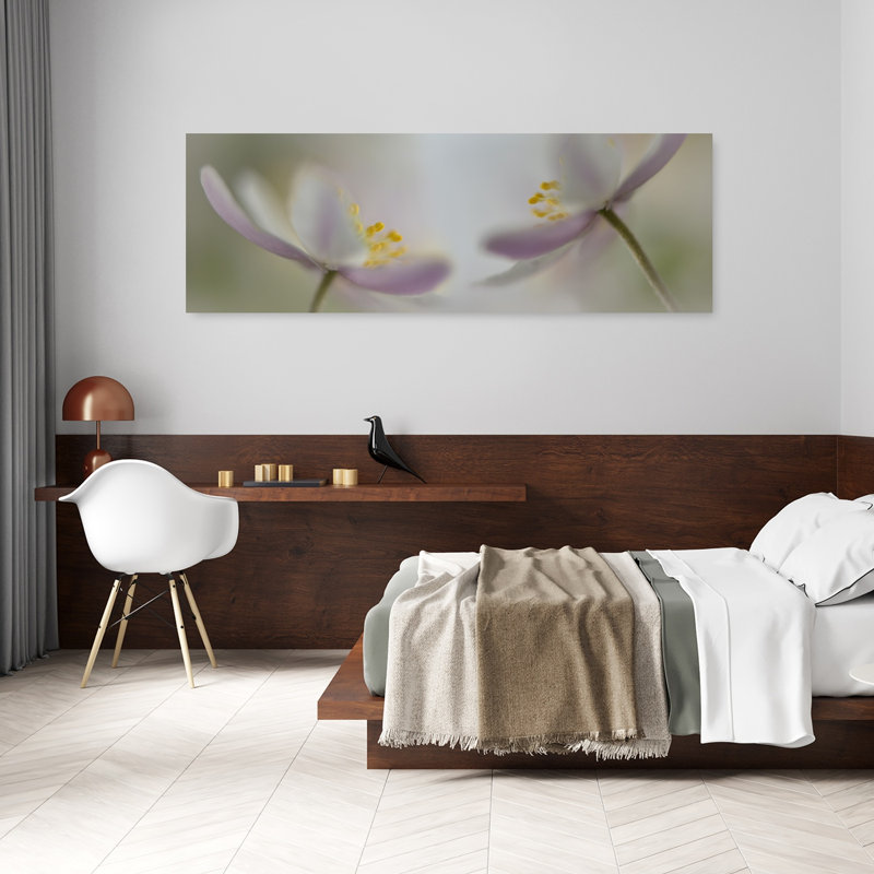 Douce fleur rose délicate et élégante, nature printanière éthérée, art mural, H 20 po x l 60 po
