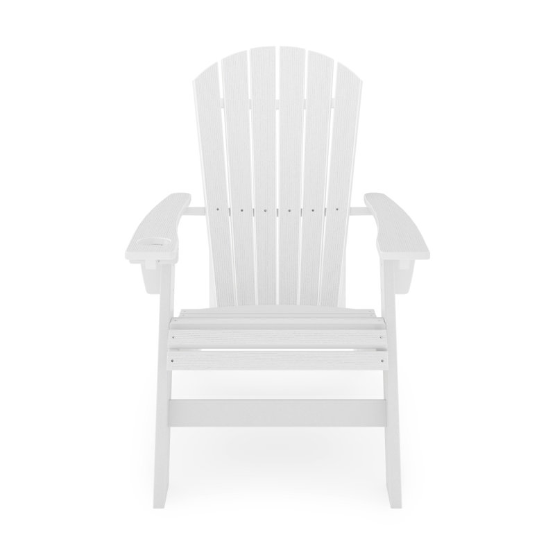 Chaise de patio blanche en bois avec dossier incurvé et siège charmant pour une vie en plein air relaxante