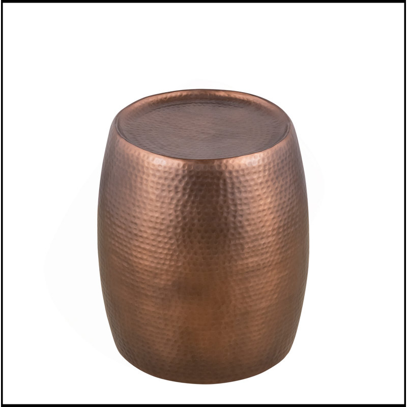 Table de bout, table d'appoint moderne et moderne en aluminium martelé à la main avec finition martelée 21 po