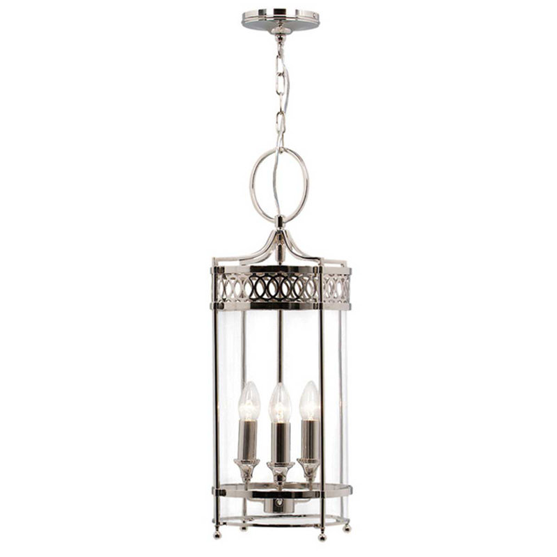 Bataan 3 - Light Lantern Pendant, Polished Nickel