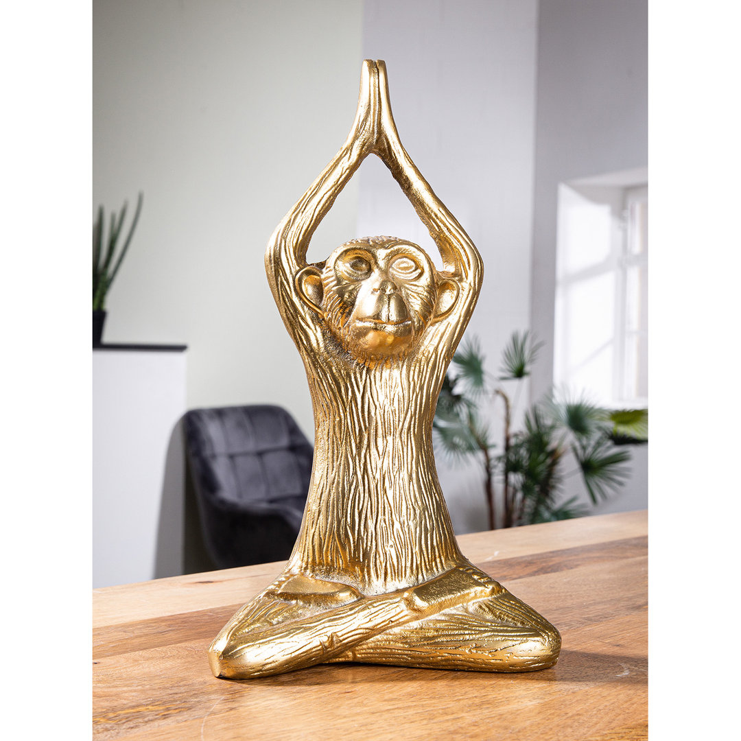 Skulptur Goldfarbener Monkey