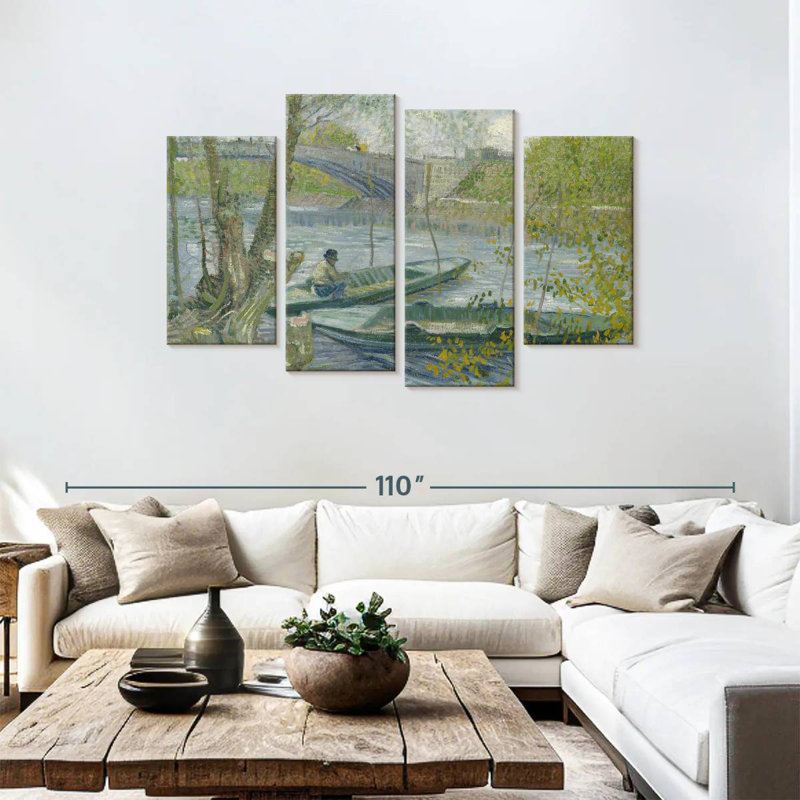Mehar pêche au printemps, H 48 po x l 75 po