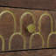 Table de chevet 3 tiroirs en bois de manguier - écailles de poisson dorées + structure en fer doré
