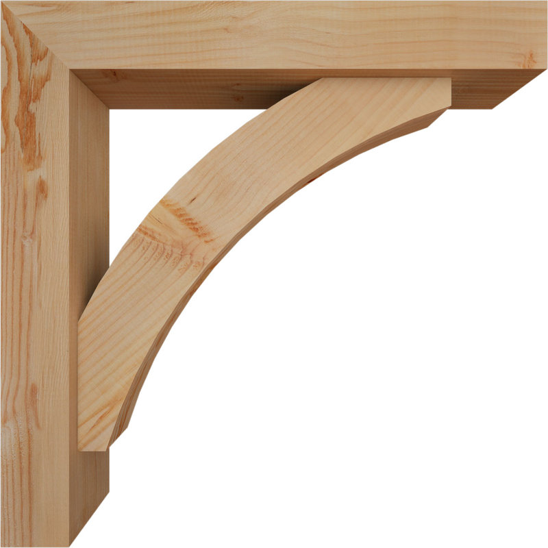 Thorton Block Bracket with Offset Brace, 28 x 28, 5 1/2"W Douglas Fir (Smooth)