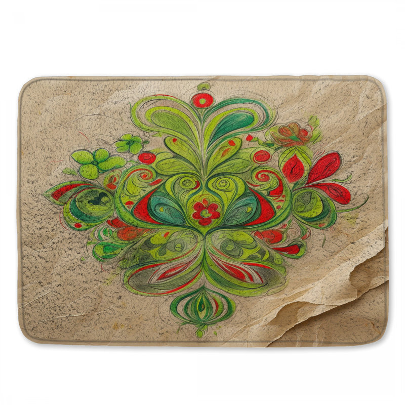 Tapis de bain Floral, 34in W x 21in L