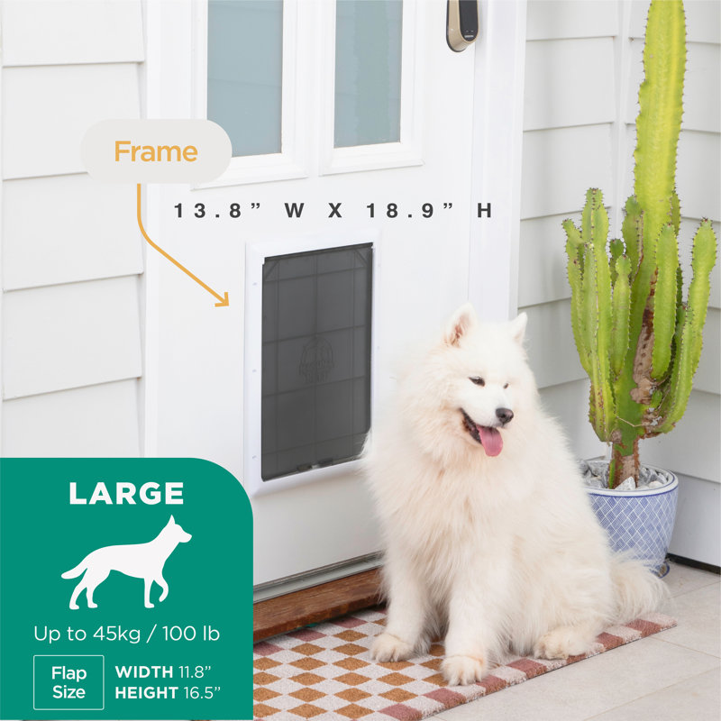 13.82 in. W x 18.86 in. H Plastic Window Mounted Door Mounted Wall Mounted Sliding Door Insert Electronic Pet Door