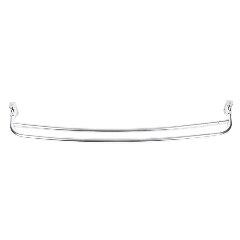 Adjustable Chrome Double Curved Shower Curtain Rod