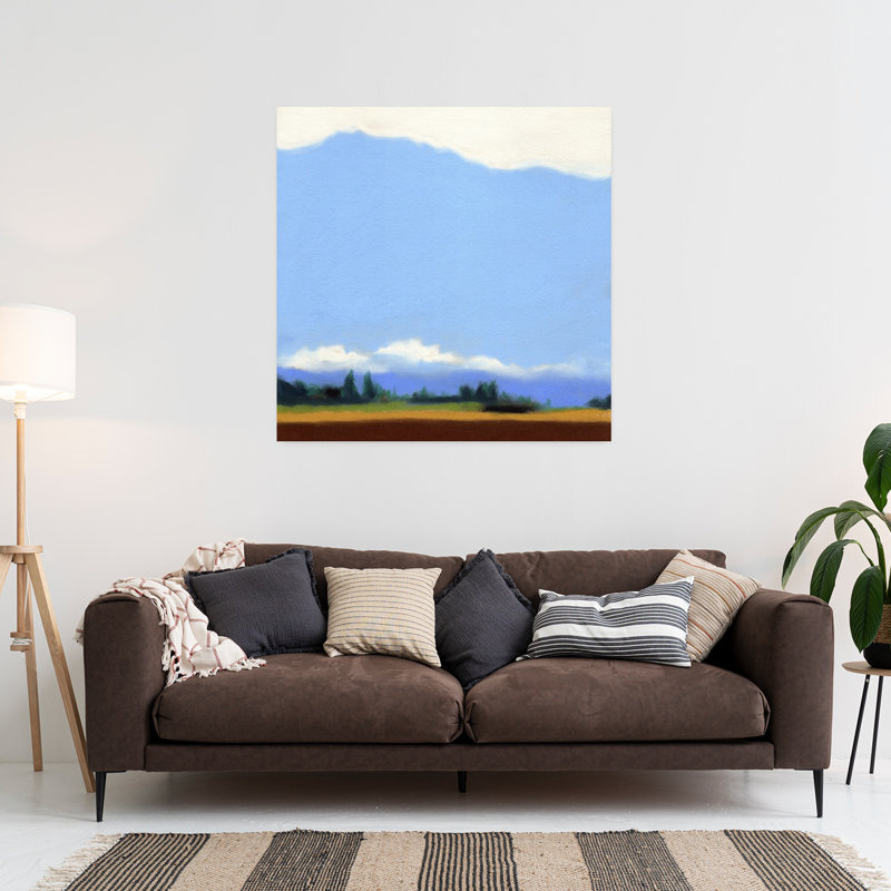 Contemporary Art Abstract Peaceful Realistic Landscape Mountain Wall Art by Janel Bragg - Wrapped Canvas Print