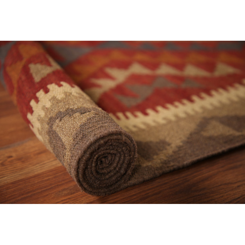 Tapis oriental en laine tissé à la main Kilim 5 x 7