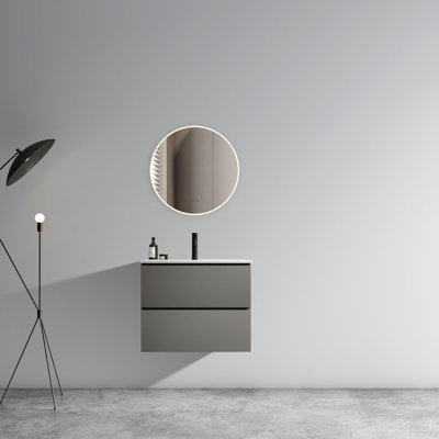 Meuble-lavabo mural 24 po avec lavabo en céramique