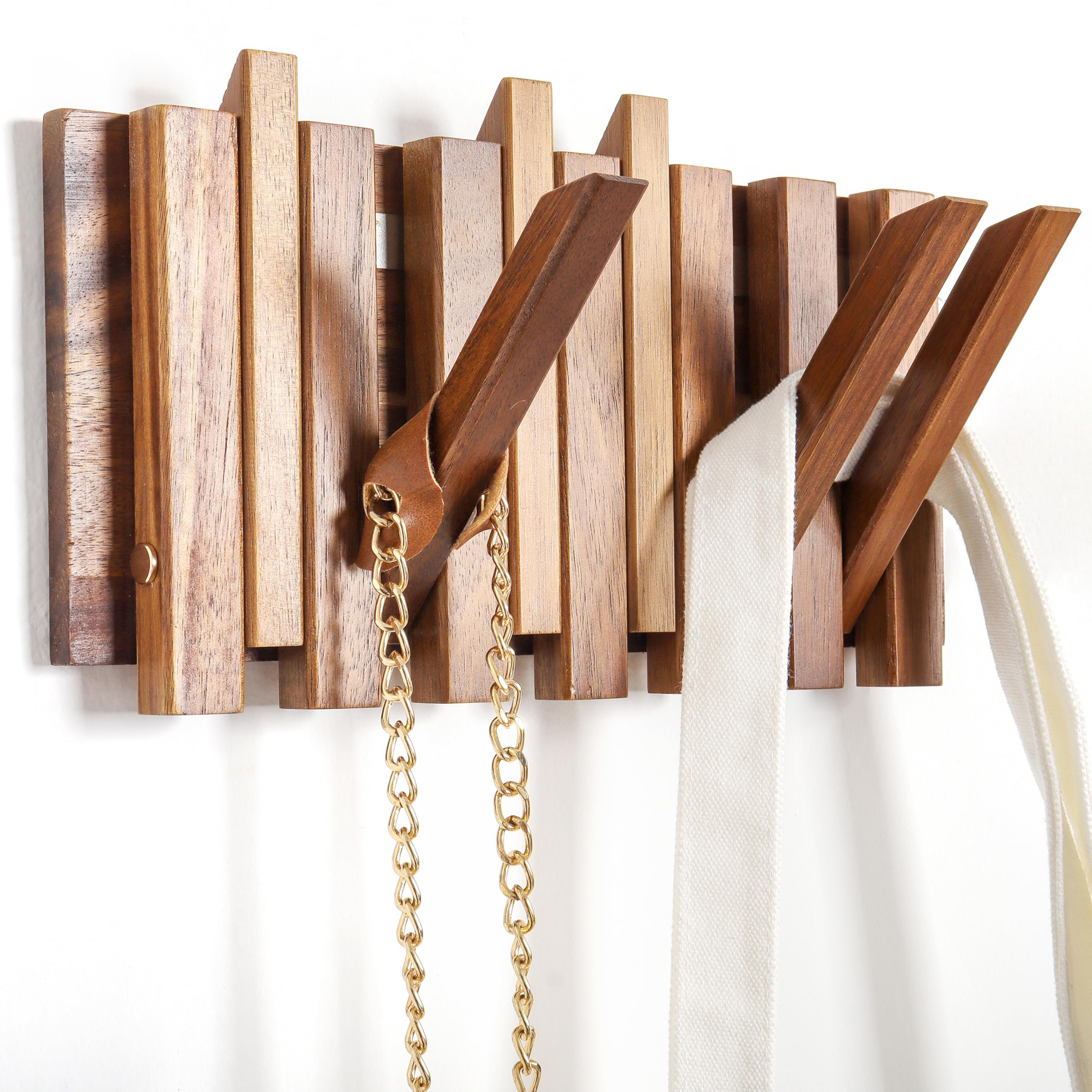 XIXIXIANGRONGAA Small Coat Rack For Apartment: 10.4Inch Wood Rustic 6 ...