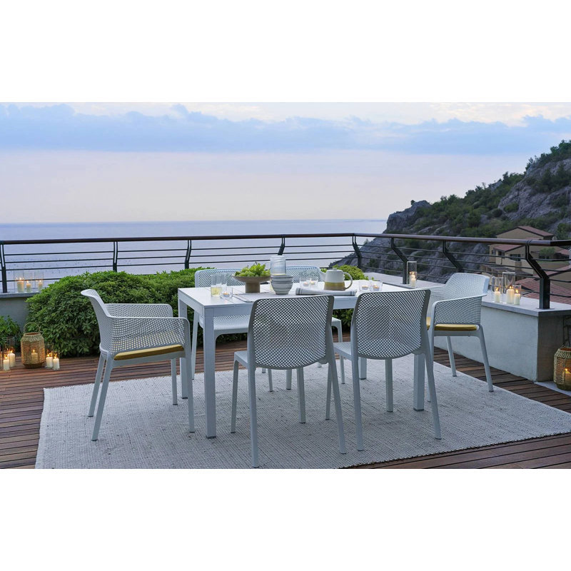 Net Outdoor Dining Armchair, White