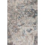 Leonardo Hand Knotted Wool Area Rug in Blue/Brown/Beige