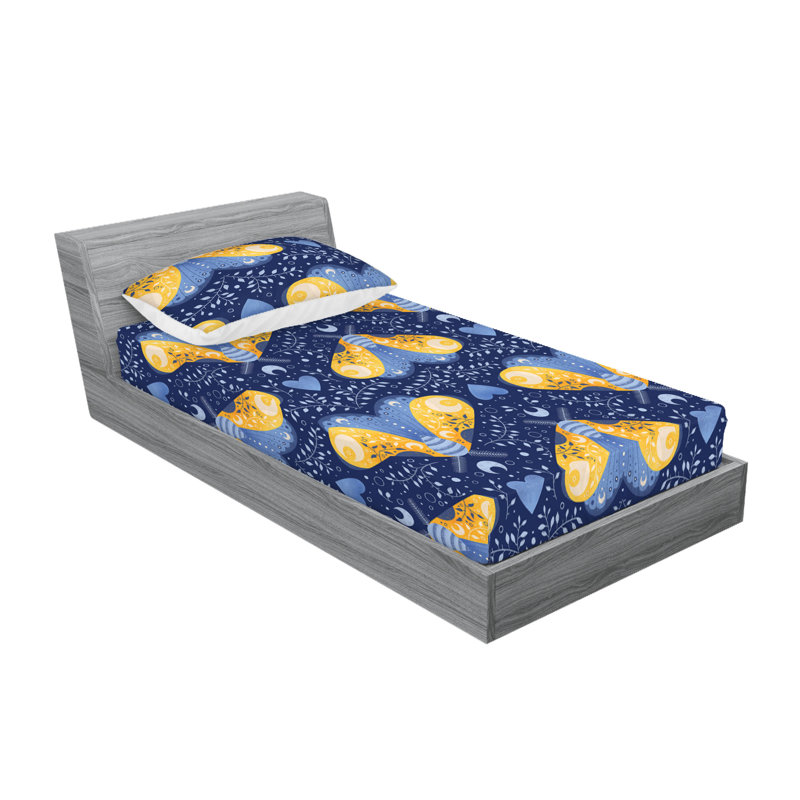 Drap-housse et taie décorative Ambesonne, Ensemble de draps pour lit simple TG avec 1 taie d