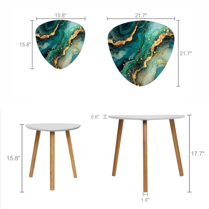 Ensemble de 2 tables basses gigognes Triangle