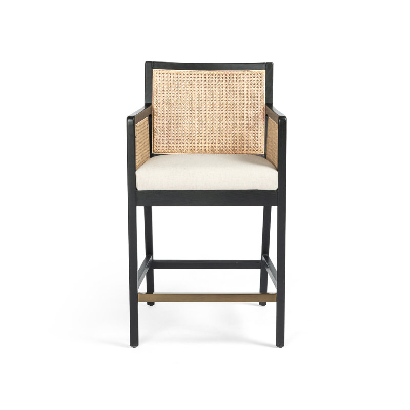Antonia Counter & Bar Stool, Counter Stool (27" Seat Height), Beige, Black/Natural