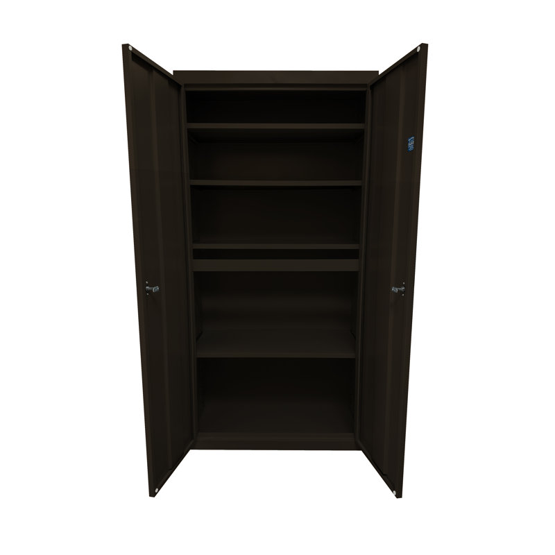 Armoire de rangement en acier soudé Jaylon - l 24 po x P 18 po x H 72 po, Espresso