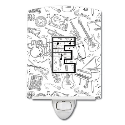 Musical Note Letters Ceramic Night Light