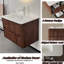 Meuble-lavabo mural 30 po avec 2 tiroirs, meuble-lavabo flottant ECO avec évier et drain, noyer rétro
