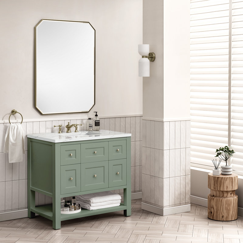Breckenridge 36'' W Single Vanity, Ethereal Noctis, Smokey Celadon, 8" Widespread