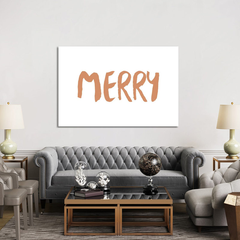 « Merry » par Orara studio-impression d’art textuel, Pas de tapis, H 40 po x l 60 po x 1,5 po, Toile tendue