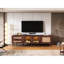Console de télévision multifonctionnelle, compatible 80 po, plateau de table lisse pour salon, chambre à coucher, support de cinéma maison avec design, grand rangement, tiroirs en PE et poignées en métal-1743050210