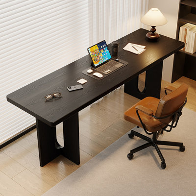 Bureau rectangulaire en bois massif noir