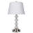 28.5" Satin Nickel-Finish Orb Metal Table Lamp with Linen Shade