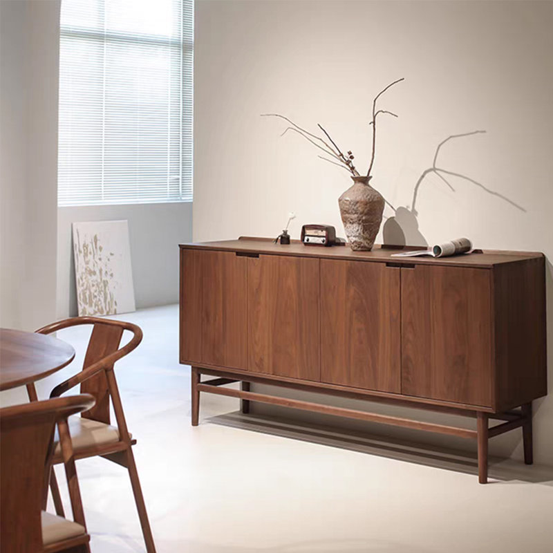Buffet rétro en bois massif, H 35,43 po x l 70,87 po x P 17,72 po