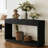 60" Modern 2-Drawer Fluted Console Table | Solid Wood | Black Finish | For Living Room, Hallway, Entryway, or Behind Sofa-122865912
