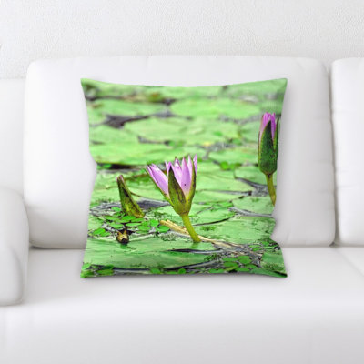 Water Lily Square Pillow Cover & Insert