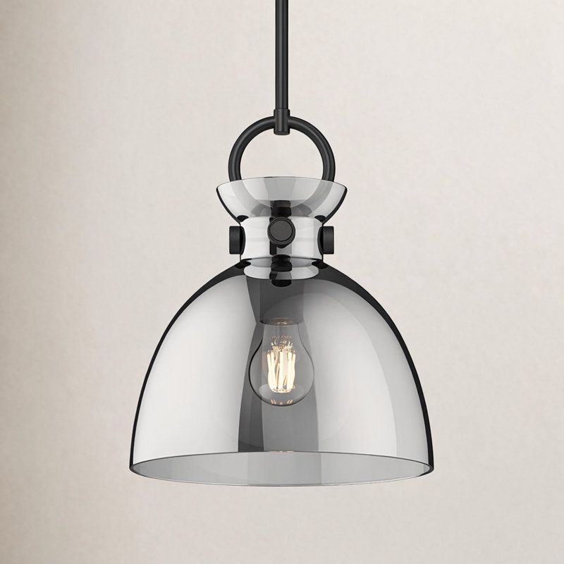 Tinka 1 - Light Single Pendant, 12.75" H x 10.5" W x 10.5" D, Matte Black, Smoked
