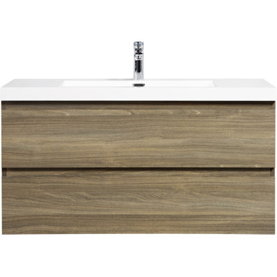 Meuble-lavabo flottant 42 po avec lavabo en résine et tiroir