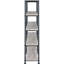 Bibliothèque rustique à 4 tablettes en bois flotté gris et noir, mobilier de bureau, bibliothèque noire à structure métallique, 4 tablettes pour le bureau,-126060727