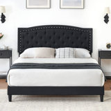 Rozella Upholstered Metal Platform Bed