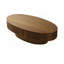 Table basse 47 po ovale avec rangement Table d'appoint moderne en placage de bois massif pour salon, chambre à coucher, appartement ou bureau, brun