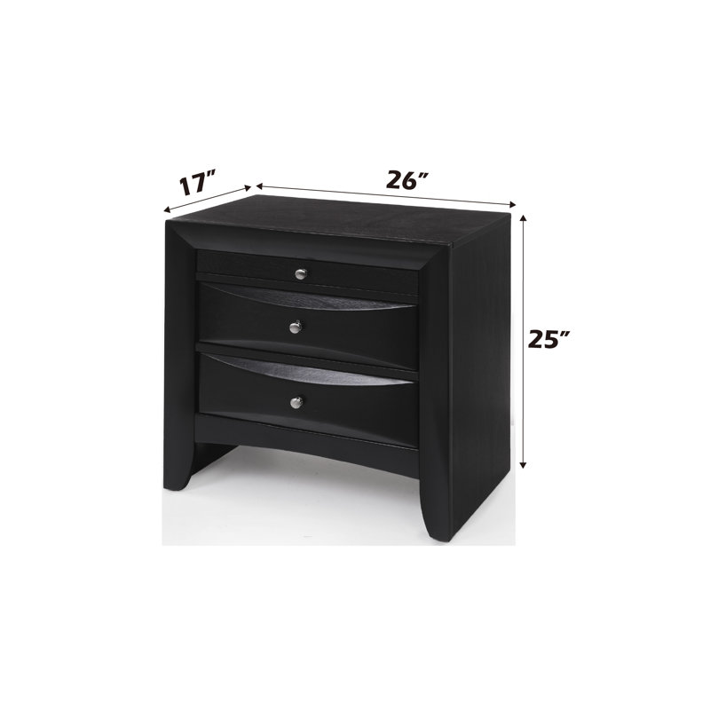 Table de chevet avec tiroir de rangement à finition noire | Idée de cadeau