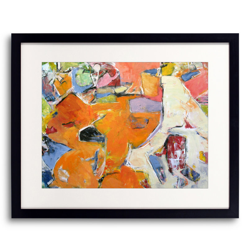 38 par William Oconnor - Peinture, H 17,25 po x l 21,25 po, Papier avec cadre noir
