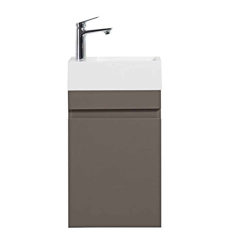 Meuble-lavabo mural simple 18,6 po avec plateau en pierre artificielle Myrtlewood