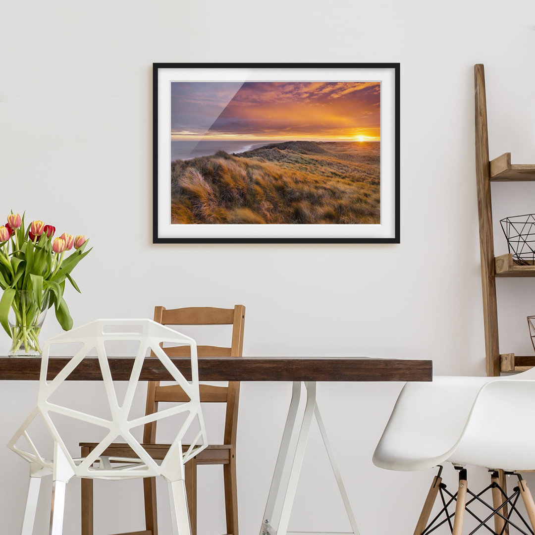 Gerahmtes Poster Sonnenaufgang am Strand von Sylt