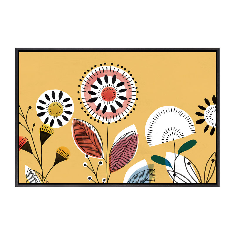 " Scandi Sunrise II " by Isabelle Z, Distressed Black Framed Canvas, 26" H x 40" W x 1.5" D, No Mat