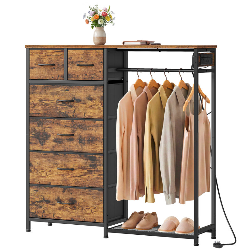 6 Drawer Storage Drawer, Brown